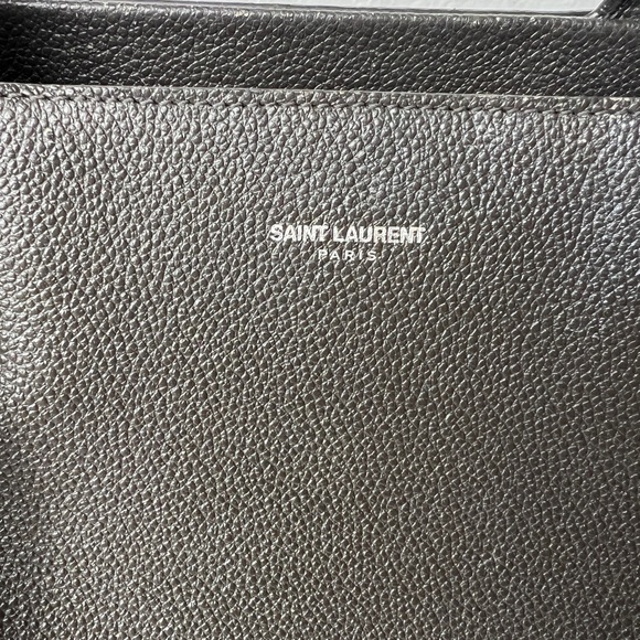 Saint Laurent Cabas Rive Gauche Charcoal Black Tote Crossbody Handbag - Picture 10 of 15